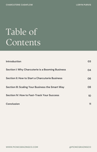 Load image into Gallery viewer, Charcuterie Cashflow eBook — table of contents